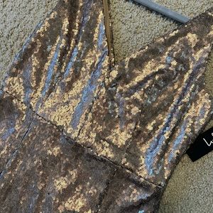 Lulus Beige/Nude Colored Sequined Dress